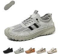 Zenfaze Orthopedic Shoes for Men, Men's Slip-on Non-Slip Sneakers with Breathable Mesh and Solid Arch Support for Hiking (Grey,40)