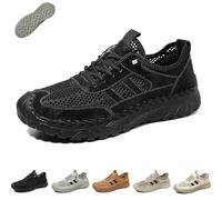 Zenfaze Orthopedic Shoes for Men, Men's Slip-on Non-Slip Sneakers with Breathable Mesh and Solid Arch Support for Hiking (Black,38)