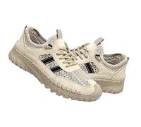 Zenfaze Orthopedic Shoes for Men, Slip-on Hiking Sneakers with Arch Support, Breathable Mesh, Non-Slip Sole, Widened Toe Box (38,Khaki)