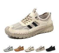 Zenfaze Orthopedic Shoes for Men, Zenfaze Slip on Orthopedic Hiking Shoes, Arch Support, Breathable Hollow Mesh with Elastic Laces (C,32.5)