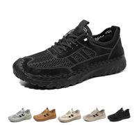 Zenfaze Orthopedic Shoes for Men, Zenfaze Slip on Orthopedic Hiking Shoes, Arch Support, Breathable Hollow Mesh with Elastic Laces (E,32 2/3)