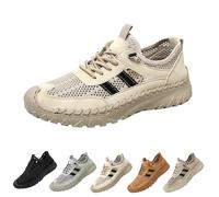 Zenfaze Orthopedic Shoes for Men, Zenfaze Slip on Orthopedic Hiking Shoes, Arch Support, Breathable Light Non-Slip (Beige,42)