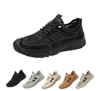 Zenfaze Orthopedic Shoes for Men, Zenfaze Slip on Orthopedic Hiking Shoes, Arch Support, Breathable Light Non-Slip (Black,44)