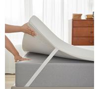 ZenFloat® Surmatelas de luxe en mousse à mémoire de forme double couche pour soulager les douleurs dorsales, avec housse amovible et lavable en bambou Tech pour lit double 7 cm