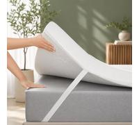 ZenFloat® Surmatelas de luxe en mousse à mémoire de forme double couche pour soulager les douleurs dorsales, avec housse amovible et lavable en bambou Tech pour lit super king size 7 cm