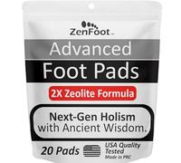 ZenFoot Lot de 20 patchs avancés en zéolite pour les pieds, avec curcumine et gingembre, un mélange efficace et puissant, lot de 20 patchs pour pieds