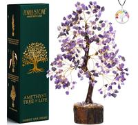 ZENFULSTONE Arbre de vie en cristal d'améthyste pour la maison, le bureau et la décoration de bureau | Bonsaï fait main pour calmer, guérison spirituelle et relaxation | Cadeau parfait pour soulager