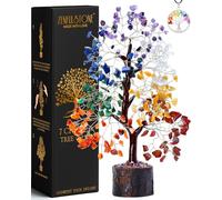 ZENFULSTONE Décoration spirituelle arbre de vie 7 chakras pour la maison et le bureau | Bonsaï en cristal fait à la main pour l'énergie positive et la guérison | Merveilleux cadeau pour maman et papa