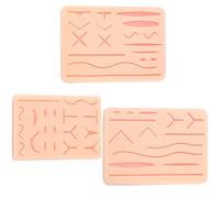 ZENFUN Lot de 3 coussinets d'entraînement à la suture, 3 couches pour médecin, kit de peau de suture en silicone avec 14 à 19 plaies prédécoupées, difficile à déchirer, excellent cadeau pour les