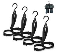 ZENFUN Lot de 4 cintres pour bottes de pêche avec sangle réglable, noir