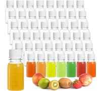 ZENFUN Lot de 48 Petites Bouteilles à Liqueur de 60 ml Avec Couvercles, Shots au Gingembre, Mini Bouteilles en Plastique Transparent