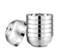 ZENFUN Lot de 6 bols en acier inoxydable 18/8 de 12,7 cm, bols à soupe légers à double paroi isolés pour riz, fruits, crème glacée, matériau de qualité alimentaire