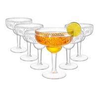 ZENFUN Lot de 6 verres à margarita en acrylique transparent, incassables, réutilisables pour martini, whisky, gin, tequila, sans BPA