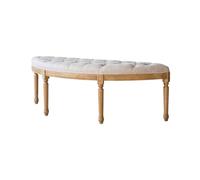 Zeng25liangOu-12 Banc de Chambre Tabouret de Chevet Semi-Circulaire incurvé en chêne, Rustique, européen, Vintage, for Salon, canapé à Langer, Banc d'art Simple