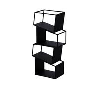Zeng25liangOu-12 étagères d'angle Étagère créative de Luxe légère à 4 Niveaux, Support Rangement Vertical en métal Fer for la Maison et Le Bureau Unités d'affichage(Noir)