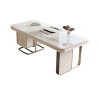 Zeng25liangOu-12 Spacieux Bureau d'écriture for PC avec Rangement, Bureau Moderne Plateau en Pierre et Station de Charge Bureau de Jeu(M)