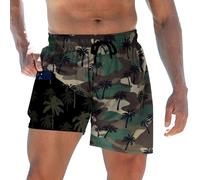 ZenGents Short de bain pour homme avec doublure de compression entrejambe de 14 cm à séchage rapide S-XXL, Camouflage 01, L