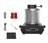 ZengHeBloom Four De Fusion pour l'or 1500 W Four De Fusion éLectrique NuméRique 1150 °C (2102 °F) avec Creuset en Graphite pour La Fusion DéChets,Argent,Or,Cuivre,Aluminium(with-Netting,1kg)