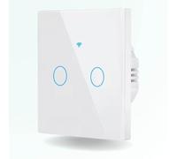ZenGO Interrupteur Tactile connecté WiFi + RF 433 MHz, 2 Boutons, sans Fil Neutre, Compatible Alexa, Google Home, SmartLife et Tuya