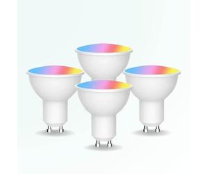 ZenGO Pack 4 Ampoule Spot connecté WIFI LED GU10 5W, 350lm, Multicolore, 2700K-6500K, Compatible Alexa, Google Home, SmartLife et Tuya