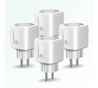 ZenGO Pack 4 Prise connectée WiFi, 20A Type E/F, Suivi de consommation, Contrôle à Distance, Compatible Alexa, Google Home, SmartLife et Tuya