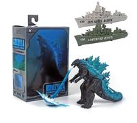 ZENGON Kaiju à colonne vertébrale bleue de 17,8 cm avec attaque respiratoire - Comprend un mini navire de guerre gratuit et un coffret cadeau à collectionner Monster King