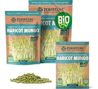 ZenGreens® - Graines à germer de Haricot Mungo bio (Vigna radiata) - pour micro-pousses et germinations faciles en germoir - 10 g