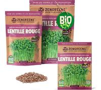 ZenGreens® - Graines à germer de Lentille Rouge bio (Lens culinaris) - pour micro-pousses et germinations faciles en germoir - 10 g