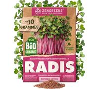 ZenGreens® - Graines à germer de Radis bio (Raphanus sativus) - pour micro-pousses et germinations faciles en germoir - 10 g