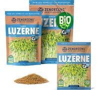 ZenGreens® - Graines de alfalfa bio - Choisissez entre 10g, 200g et 500g - Graines de alfalfa avec un taux de germination supérieur à 97% - Microgreens