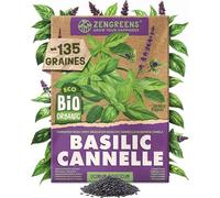 ZenGreens® - Graines de Basilic Cannelle bio - Graines d'herbes aromatiques pour une culture facile au jardin, sur le balcon ou en cuisine - Basilic à la Cannelle