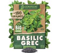 ZenGreens® - Graines de Basilic Grec bio - Graines d'herbes aromatiques pour une culture facile au jardin, sur le balcon ou en cuisine