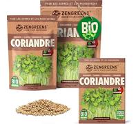 ZenGreens® - Graines de coriandre bio - Choisissez entre 10g, 200g et 500g - Graines de coriandre avec un taux de germination supérieur à 97% - Microgreens