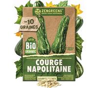 ZenGreens® - Graines de Courge Napolitaine bio (Lunga di Napoli) - Graines potagères pour une culture facile au jardin, sur le balcon ou en carré potager - Courge Longue