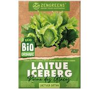 ZenGreens® - Graines de laitue iceberg bio - Semences potagères - Graines de légumes pour une culture facile au jardin, sur le balcon ou dans un potager surélevé - Ice Queen