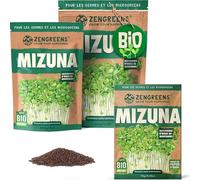 ZenGreens® Graines de mizuna bio - Choisissez entre 200g et 500g | germes & micro-pousses - pour plateau de germination et germoir à étages - taux de germination élevé