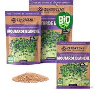 ZenGreens® - Graines de moutarde blanche bio - Choisissez entre 10g, 200g et 500g - Graines de moutarde blanche avec un taux de germination supérieur à 97% - Microgreens