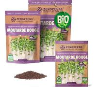 ZenGreens® - Graines de moutarde rouge bio - Choisissez entre 10g, 200g et 500g - Graines de moutarde rouge avec un taux de germination supérieur à 97% - Microgreens