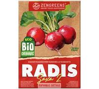 ZenGreens® - Graines de radis bio - Semences potagères - Graines de légumes pour une culture facile au jardin, sur le balcon ou dans un potager surélevé - Saxa 2