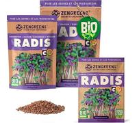 ZenGreens® - Graines de radis rambo bio - Choisissez entre 10g, 200g et 500g - Graines de radis rambo avec un taux de germination supérieur à 97% - Microgreens
