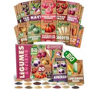 ZenGreens® - Kit de graines de légumes anciens bio - 20 variétés pour une culture facile dans le jardin, sur le balcon ou dans une jardinière surélevée - Semences légumes