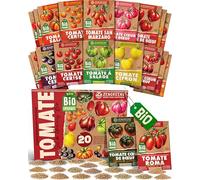 ZenGreens® - Kit de graines de tomate bio - 20 variétés pour une culture facile dans le jardin, sur le balcon ou dans une jardinière surélevée - Semences légumes