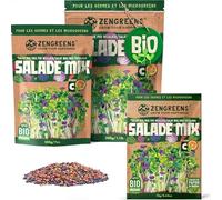 ZenGreens® - Mélange de graines de Salade bio - Choisissez entre 10, 200g et 500g - Salade Mix de graines germées - Mélange de germées pour salades - Microgreens