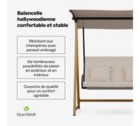 ZenGrove Balançoire hollywoodienne 2 places réglable individuellement Acier thermolaqué résistant aux intempéries