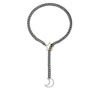 ZENGSING Collier en Y Femme Lariat Slip Collier en Or/Noir/Argent Réglable O-ring Collier Choker Réglable (Noir-2)