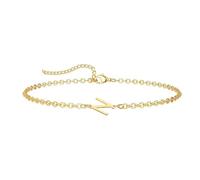 ZENGSING Lettres Bracelets Femmes Filles Lettre Bracelet Initial Réglable Bracelets élégants A-Z Capital Initial Charme Bracelet Bracelet Or Cadeaux pour Femmes Filles (N)