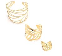 ZENGSING Parure en Plaqué Or pour Femmes - Bracelet Ouvert Manchette Boho Articulé Ajustable - Accessoires Costume Déesse Grecque - Set de Bijoux Cadeau (Or A)