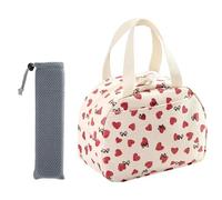 ZENGSING Sac Isotherme Repas, BoîTe à DéJeuner IsoléE Pour Femmes, Pochettes à couverts, Sac Isotherme Repas Bureau En Velours CôTelé Pour éCole Bureau Pique-Nique (Cœur d'amour)
