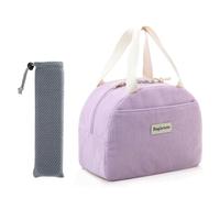 ZENGSING Sac Isotherme Repas, BoîTe à DéJeuner IsoléE Pour Femmes, Pochettes à couverts, Sac Isotherme Repas Bureau En Velours CôTelé Pour éCole Bureau Pique-Nique (Lavande)