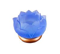 ZENGXJYCQINGJIANG Bougeoirs de Table Chandelier de Lotus émaillé Ornements de décoration de ménage Porte-Bougie offrande de ménage Porte-Lampe pour la décoration(Blue)